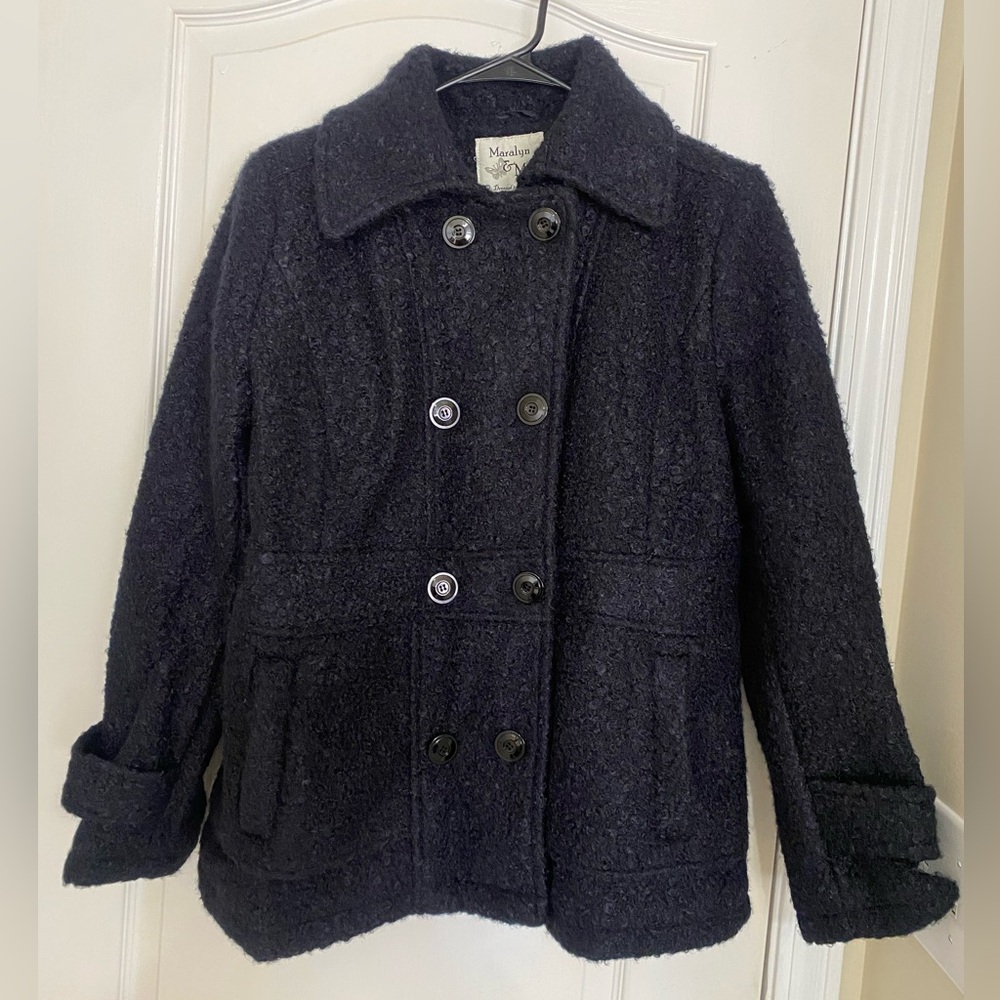 Maralyn & Me Navy Textured Coat